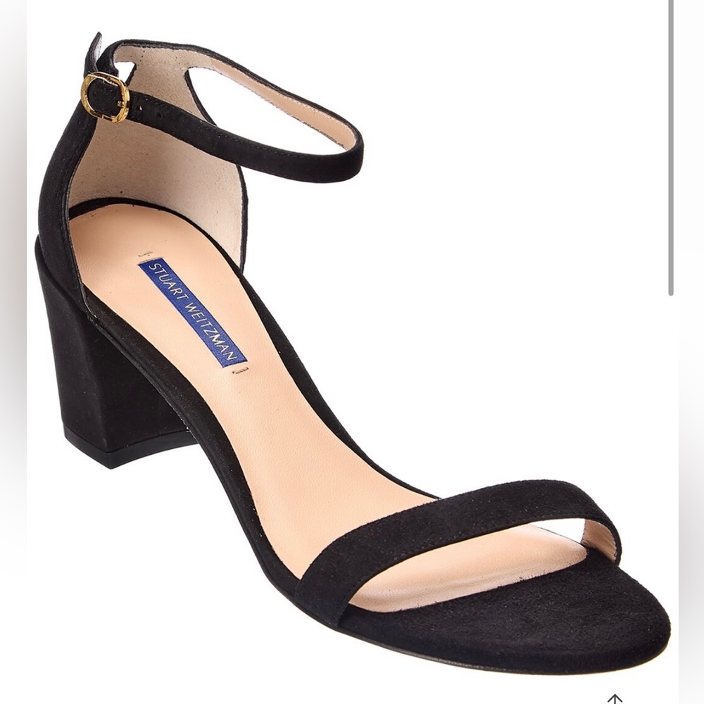 Stuart Weitzman Mid- heels velvet suede (Black) size 7-7.5